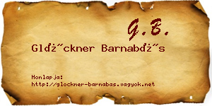 Glöckner Barnabás névjegykártya